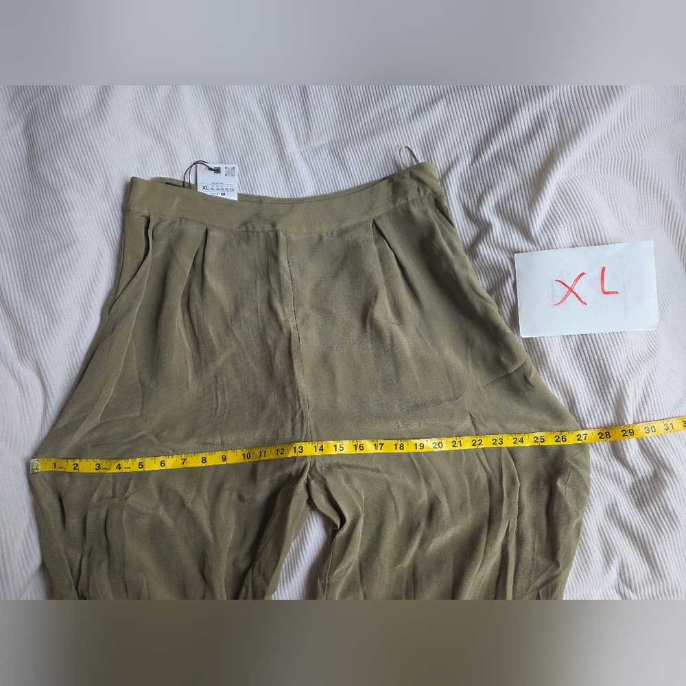 Zara cuffed balloon pants light khaki Nwt - Picture 10 of 14